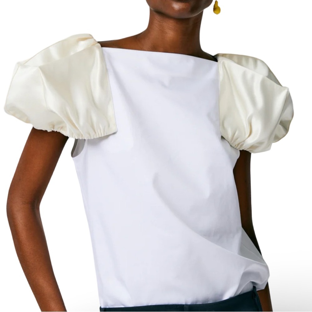 Tibi cotton sateen box sleeve top. EUC